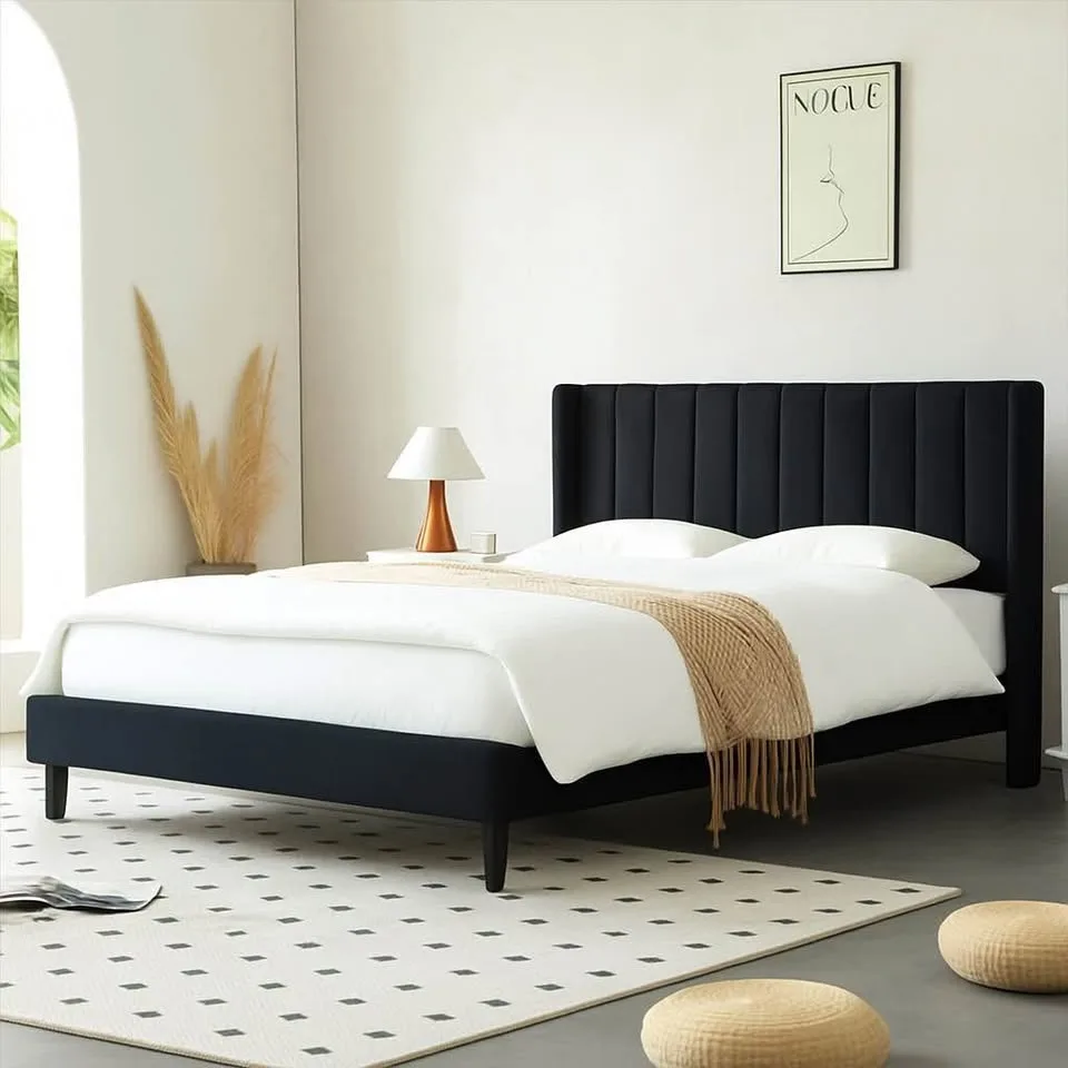 Queen Luxurious Velvet Wingback Platform Bed ▫️BRAND NEW▫️ image indicator(4)