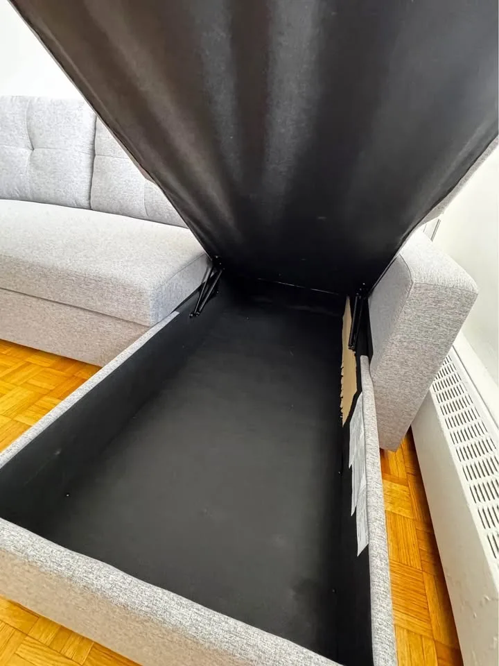 Grey Fabric Sectional Sofa Bed w/ Storage BRAND NEW image indicator(3)