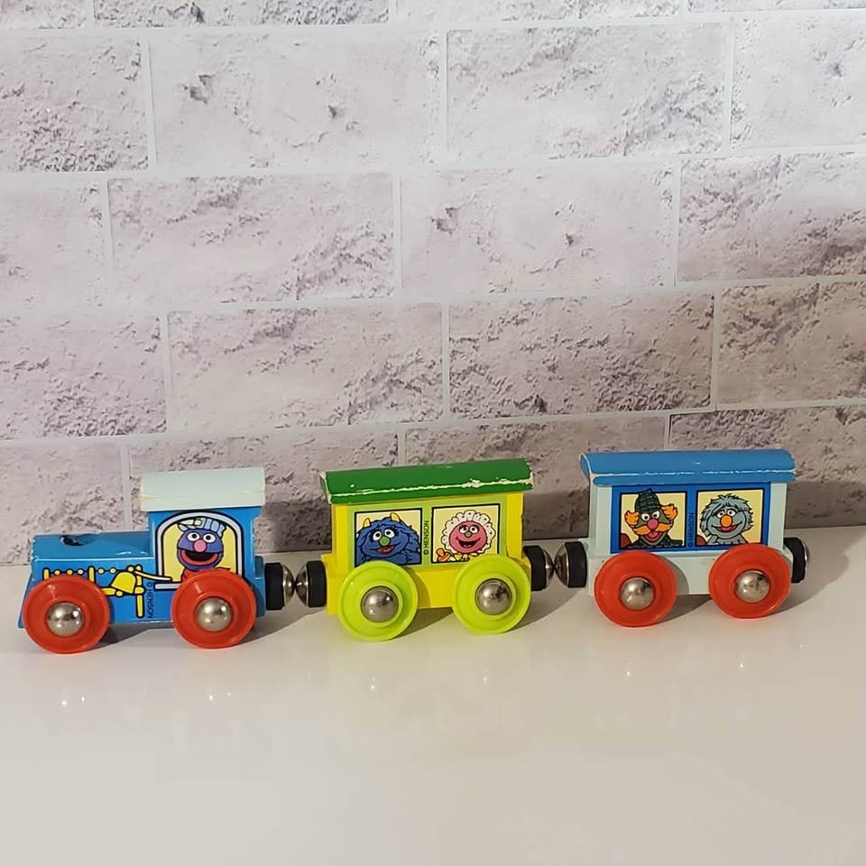 Vintage Sesame Street Wood Train Set with Extras - photo 4
