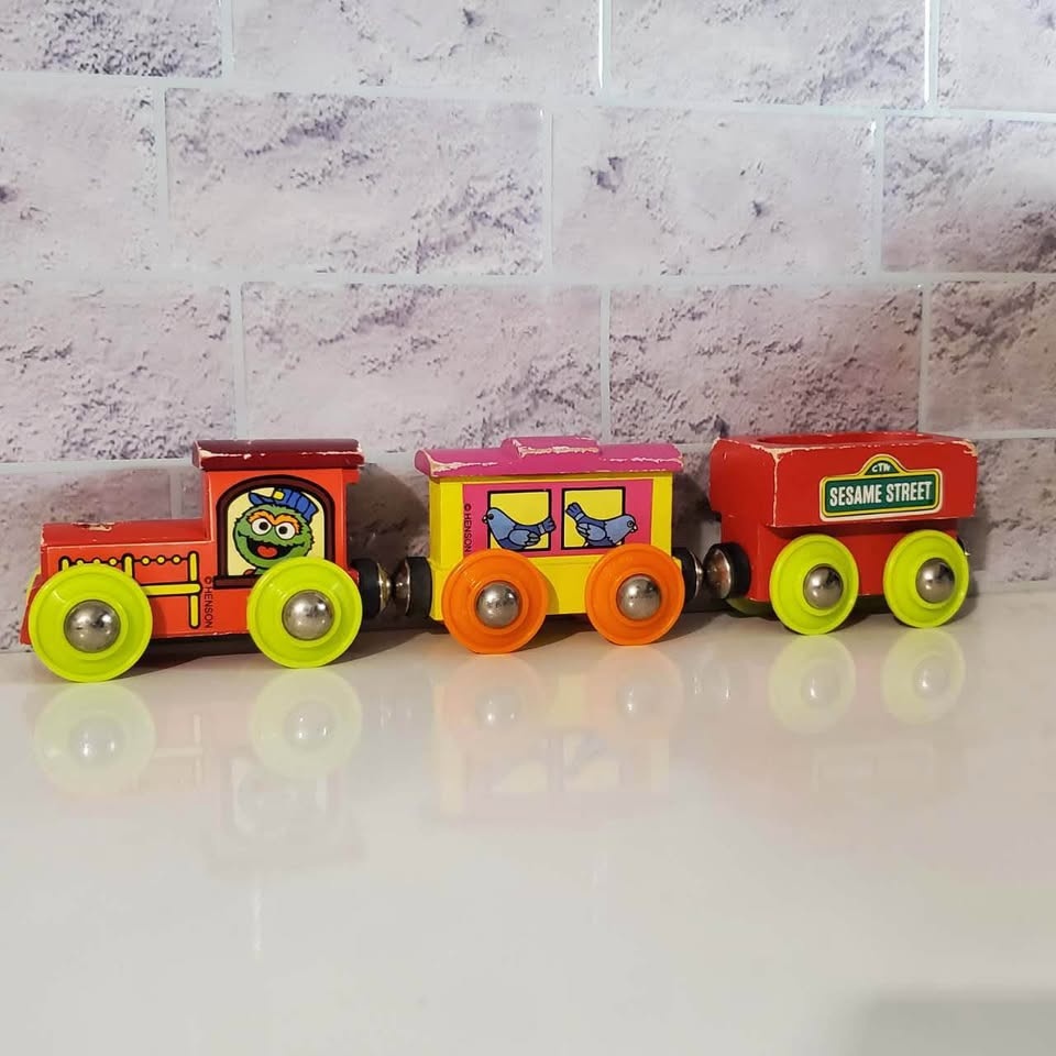 Vintage Sesame Street Wood Train Set with Extras - photo 5