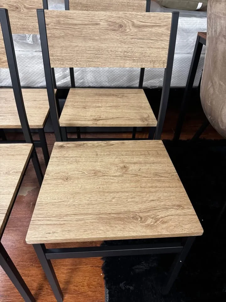 Wood and Metal Dining Table Chairs x 4 ▫️NEW ASSEMBLED▫️ image indicator(2)