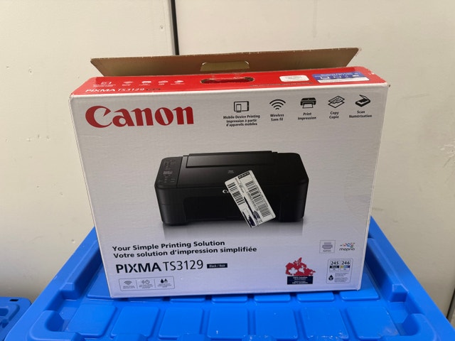 Canon PIXMA TS3129 Wireless All-in-One Inkjet Printer, Black