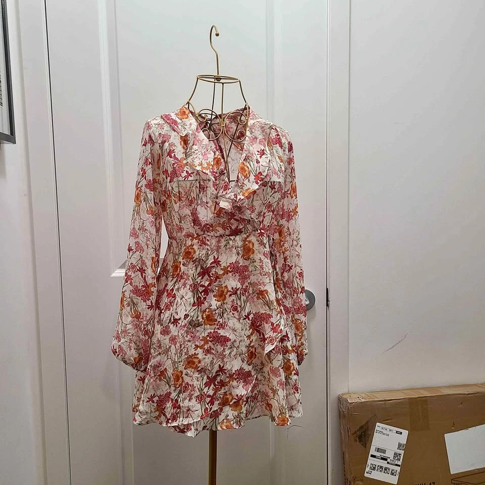 Flower Wrap Design Summer Mini Dress
