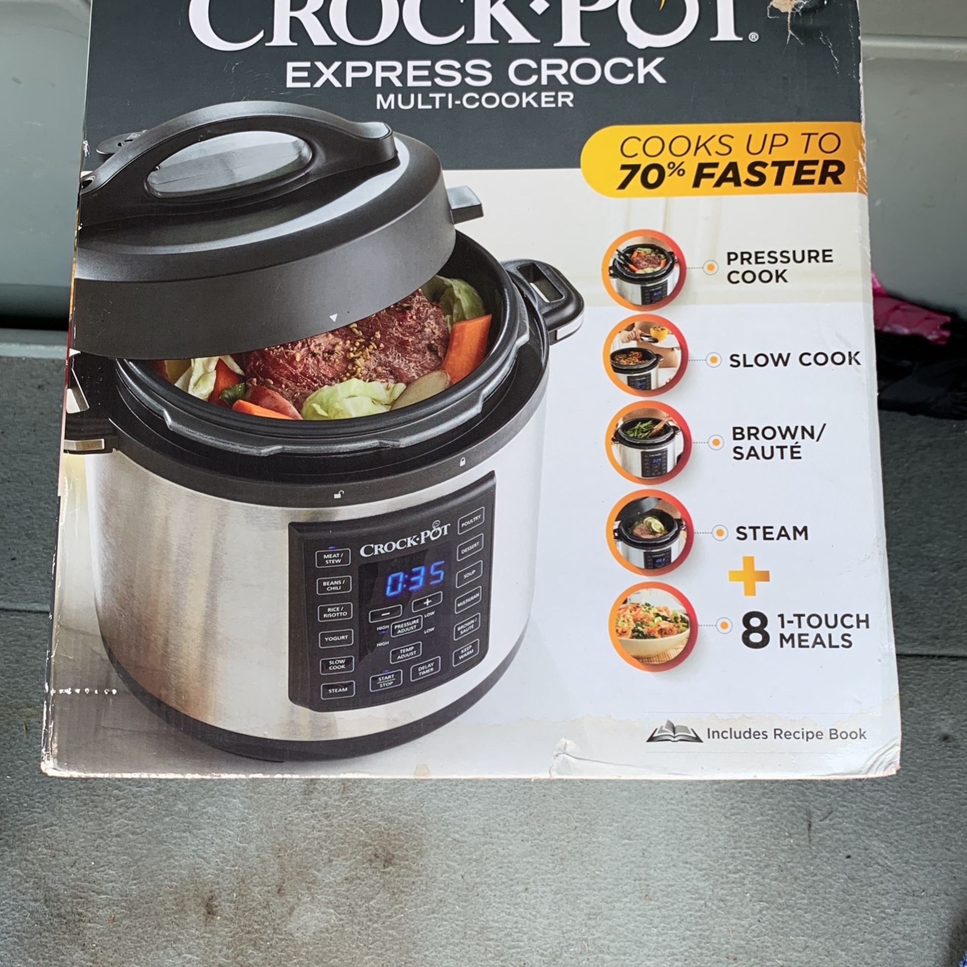 NIB Crock Pot 8 Quart Multi Cooker Pressure Cooker New In Box