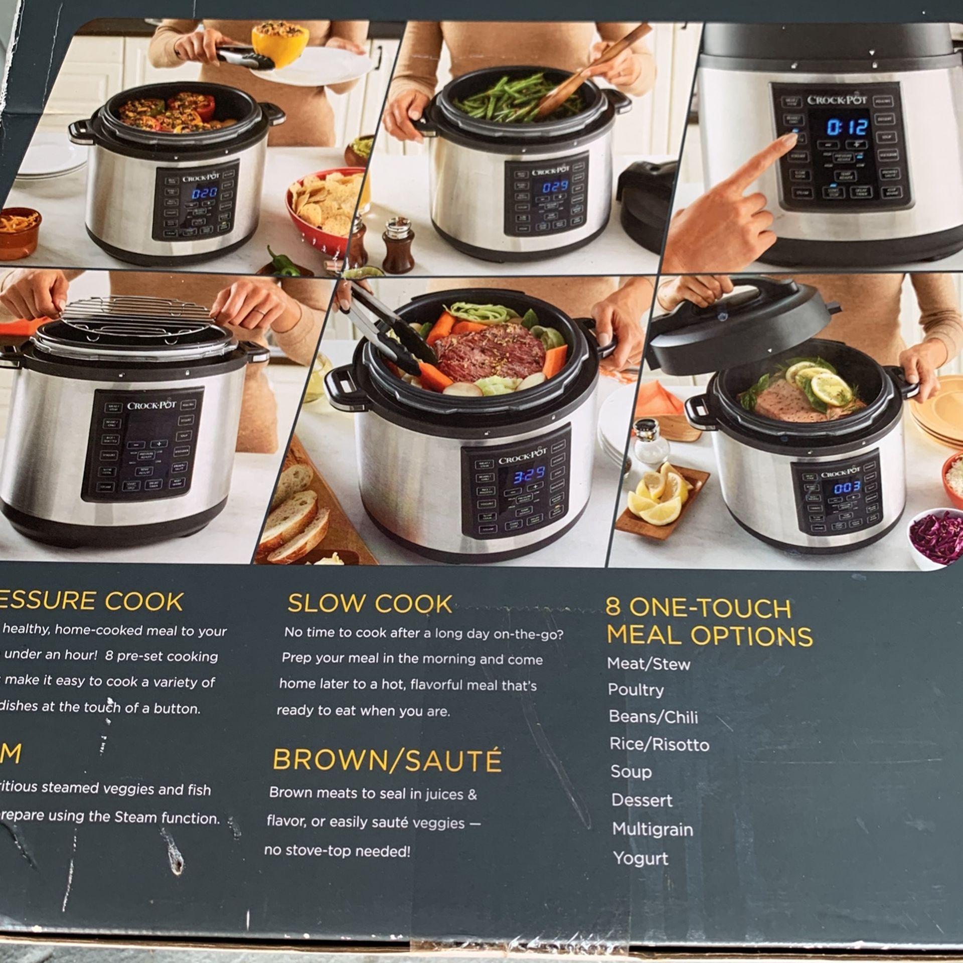 NIB Crock Pot 8 Quart Multi Cooker Pressure Cooker New In Box - photo 5