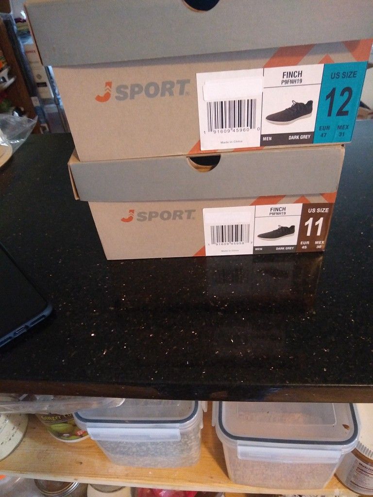 J Sport Men's Casual Finch Shoes - Dark Grey Woolen - Size 11