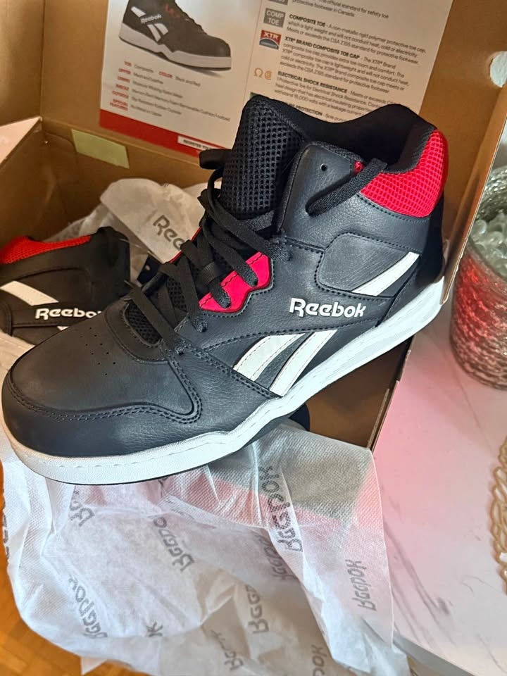 Reebok BB4500 Work High Top Safety Shoes Black Red