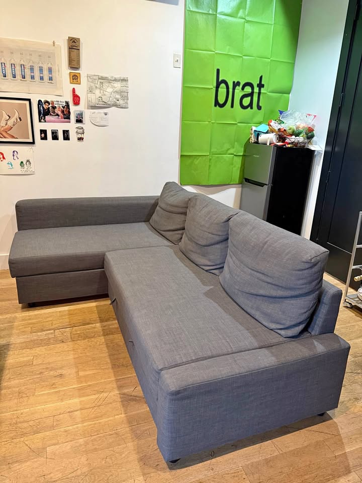 Gray L-Shaped Couch with Storage