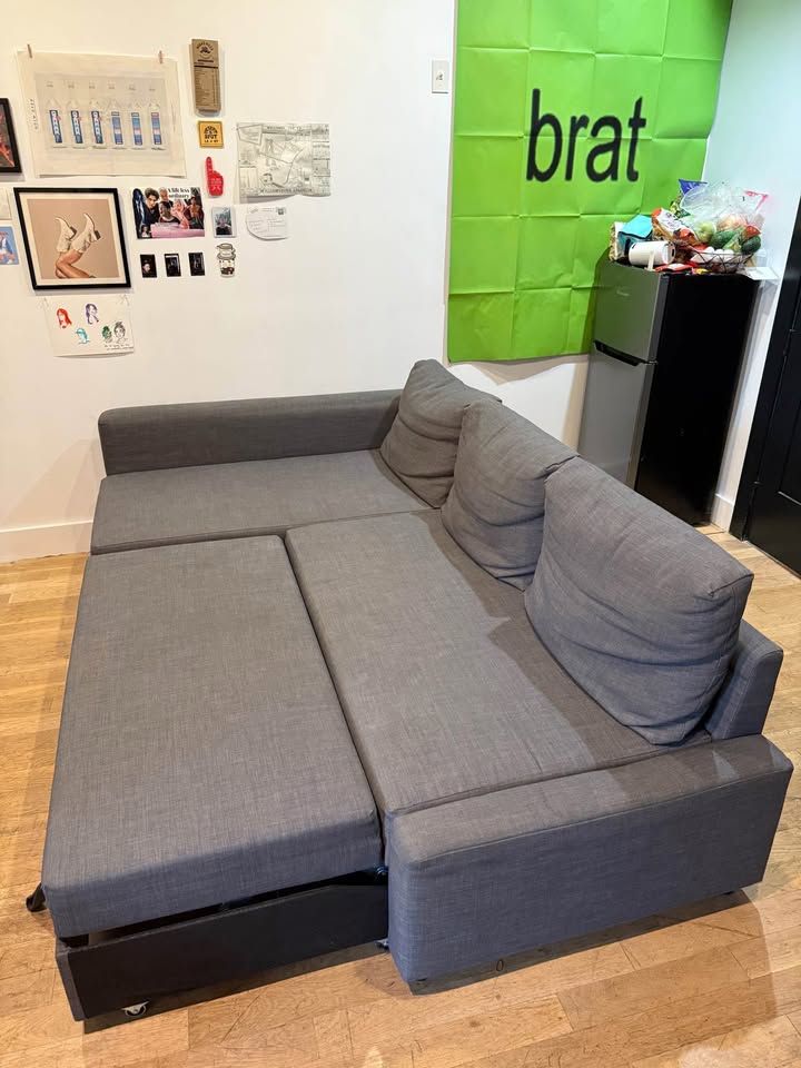 Gray L-Shaped Couch with Storage - photo 2
