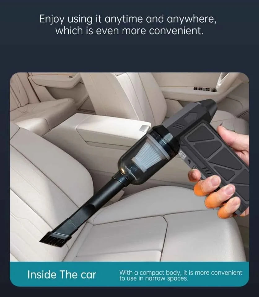 Car Vacuum + Blower NEW || 2 in 1 wireless Powerful image indicator(5)