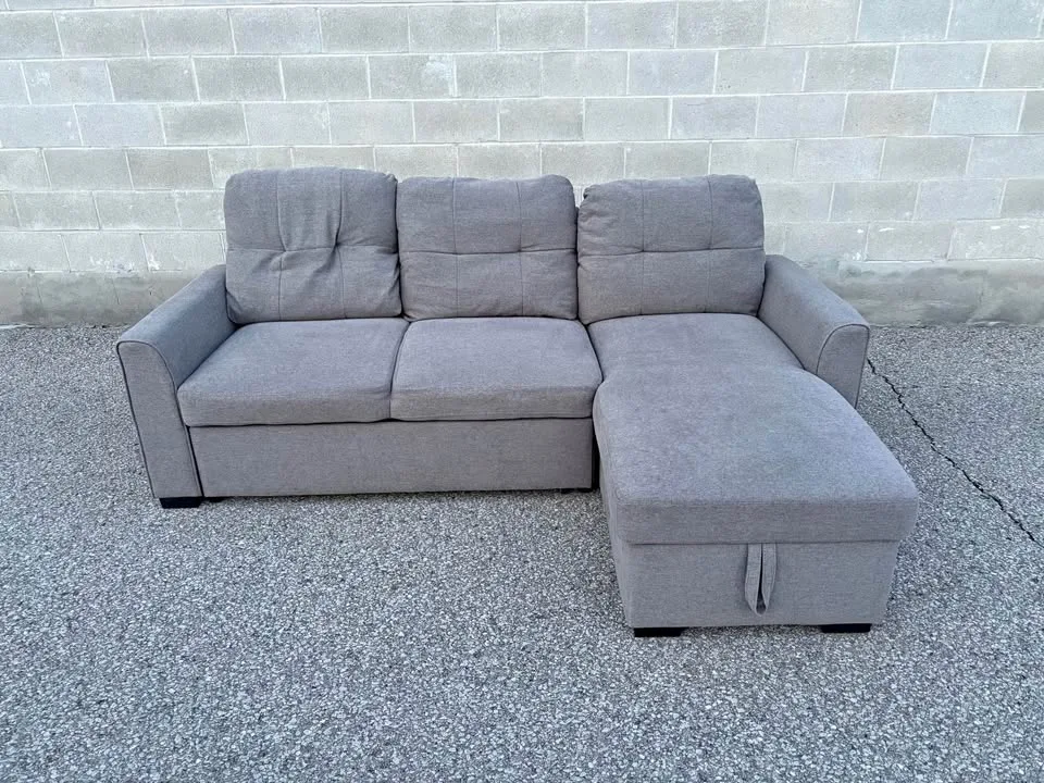 FREE DELIVERY✅• GREY MODERN SECTIONAL COUCH / SOFA BED w/ BED