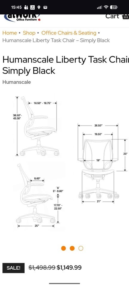 Humanscale Liberty Task Chair Black Office Chair - photo 2