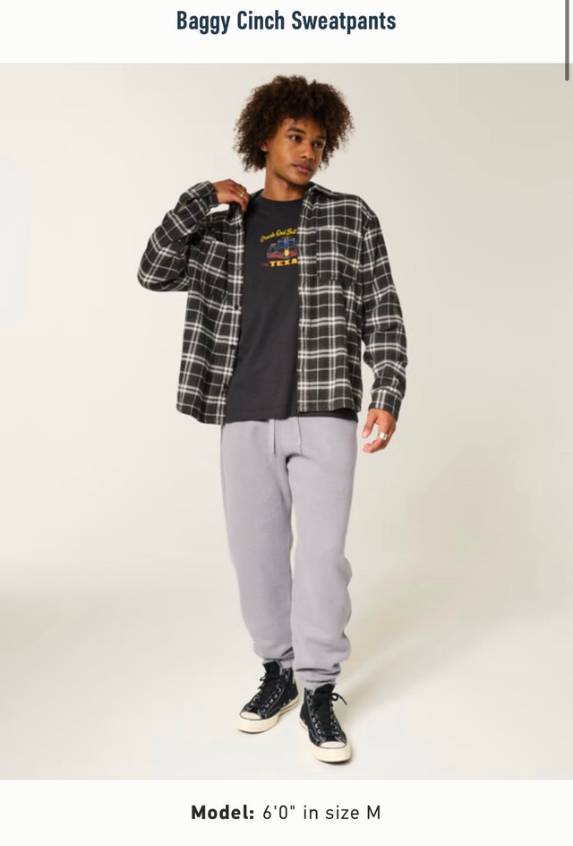 Hollister Cinch Sweatpants - Medium - Heather Grey