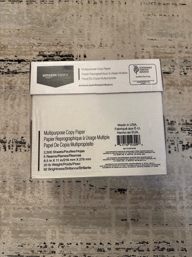 Amazon Basics Copy Paper 2500 Sheets