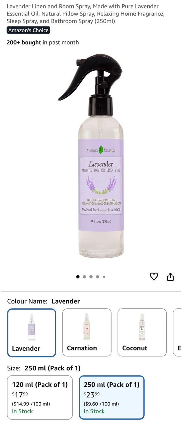 Pure Essence Lavender Spray 250ml