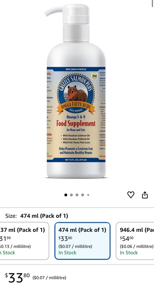 Grizzly Salmon Oil 474ml for Dogs & Cats
