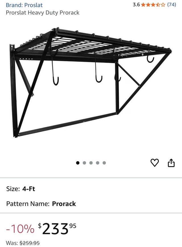 Proslat Prorack Heavy-Duty Overhead Storage Rack