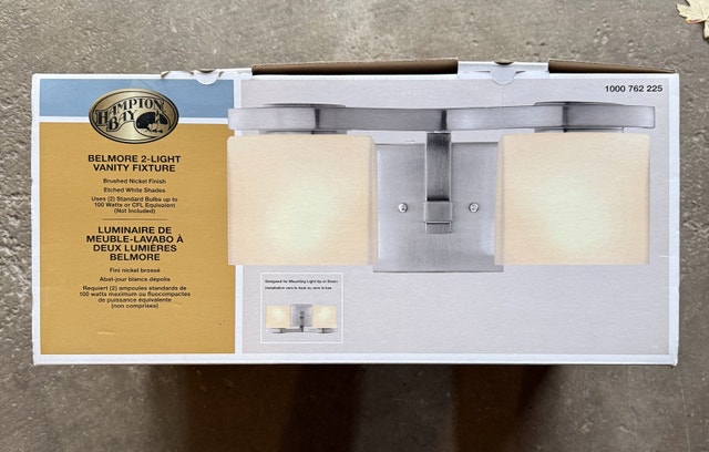 Hampton Bay 2-Light Brushed Nickel Vanity Light - photo 2