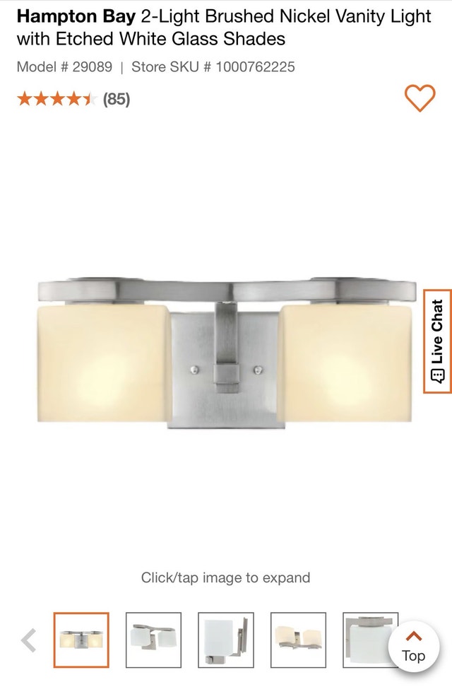 Hampton Bay 2-Light Brushed Nickel Vanity Light - photo 3