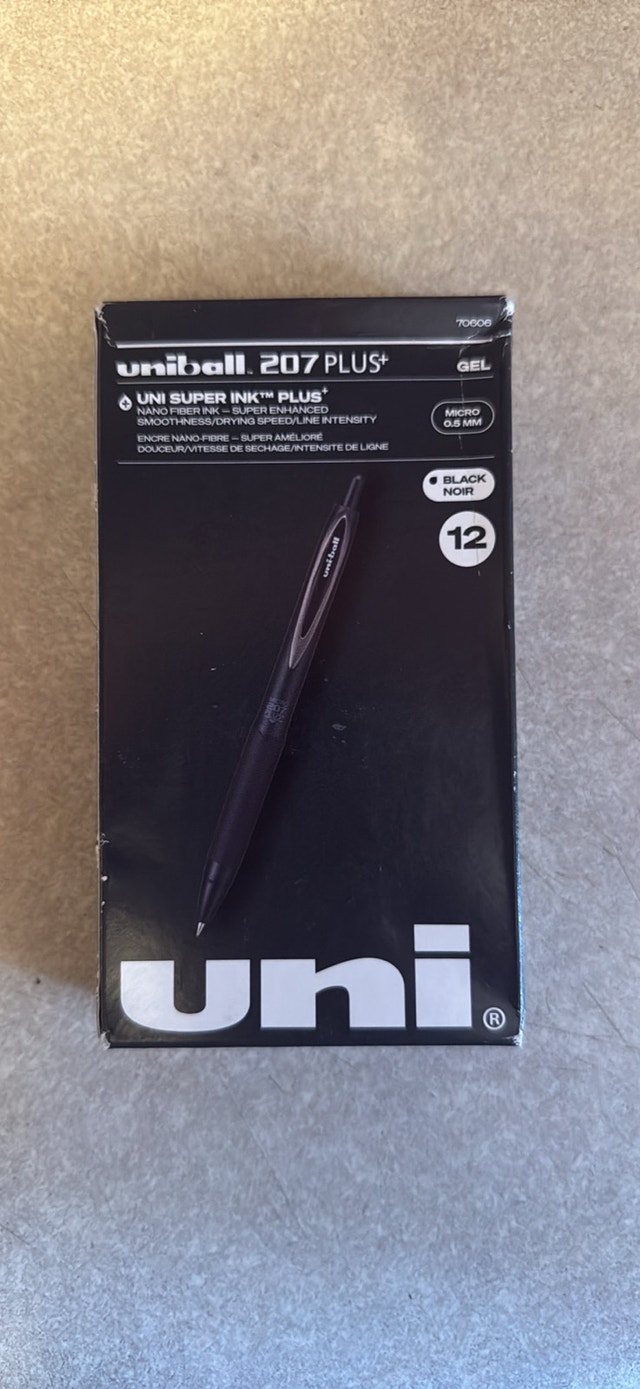 Uniball 207+ Black Pens