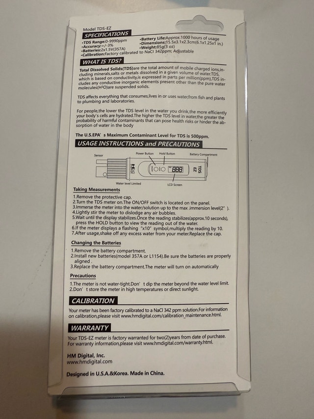 HM Digital TDS-EZ Water Tester - photo 2
