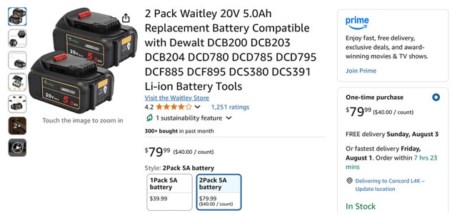 Waitley 20V Battery - photo 3