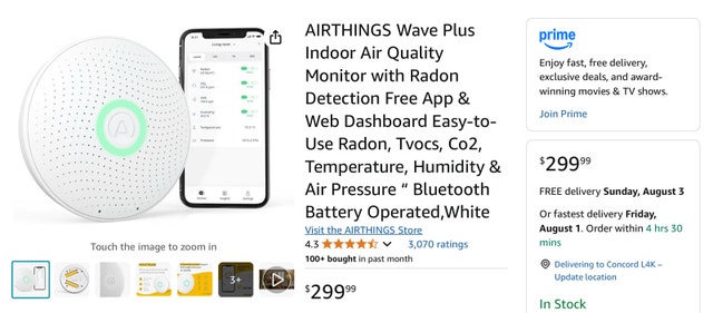Airthings Wave Plus Smart Air Quality Monitor - photo 4