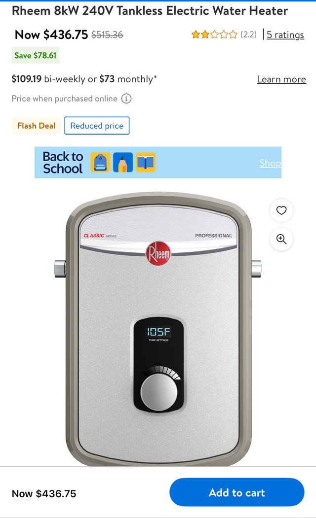 Rheem Tankless Water Heater RTEK-11 - photo 5