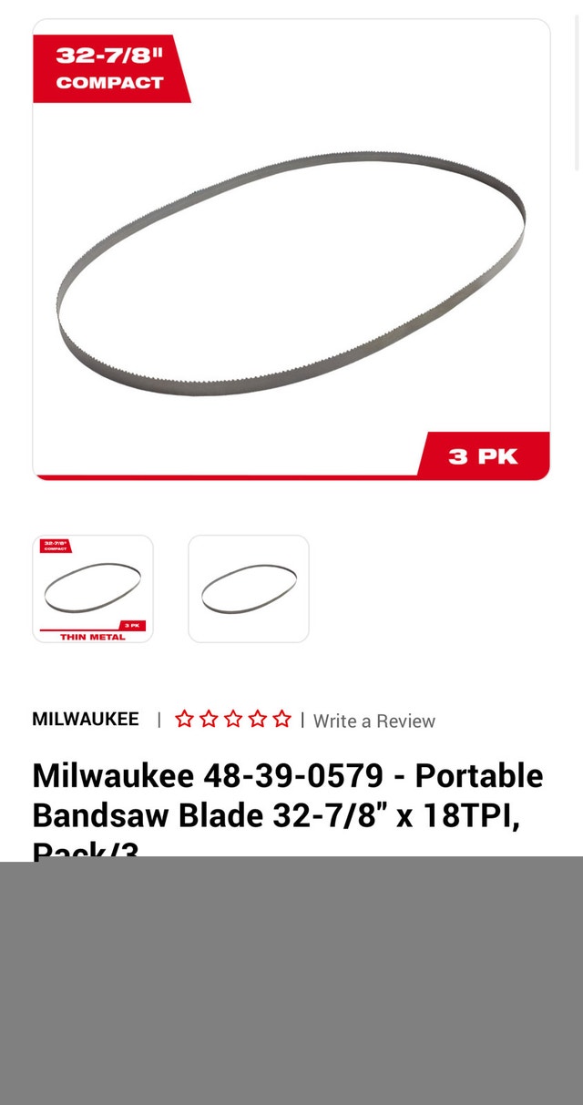 Milwaukee Band Saw Blade 48-39-0579 - photo 3
