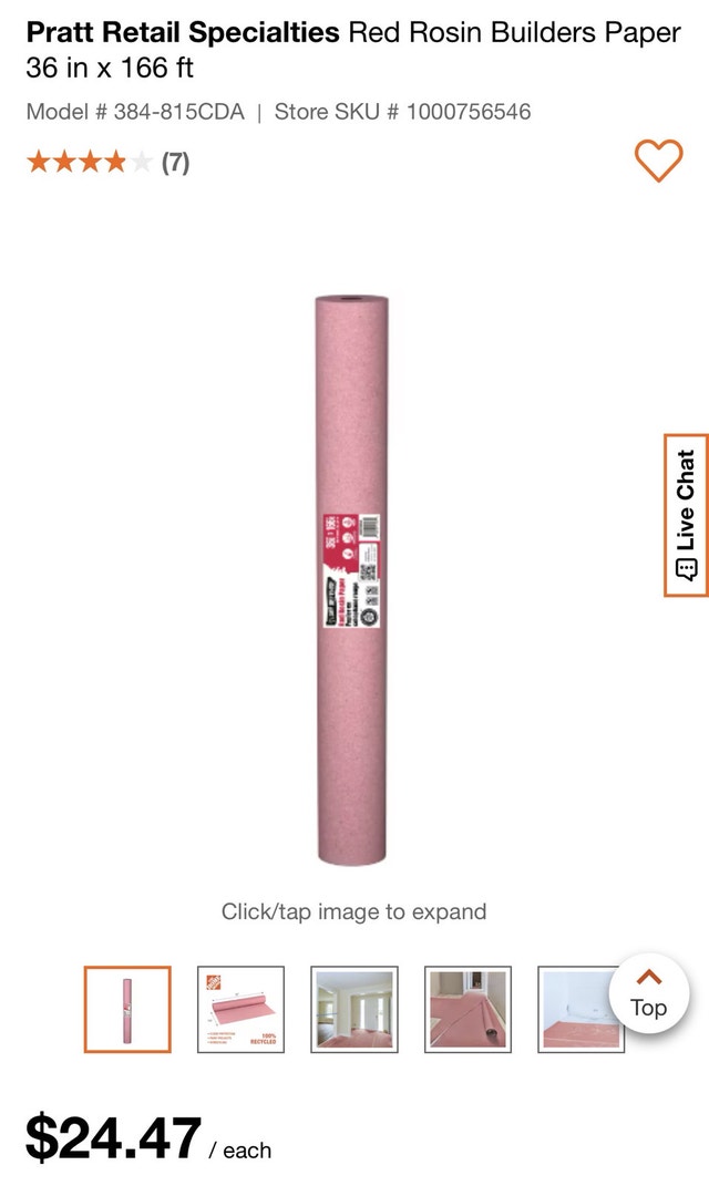 Pratt Red Rosin Paper - 36" x 167 ft - photo 2