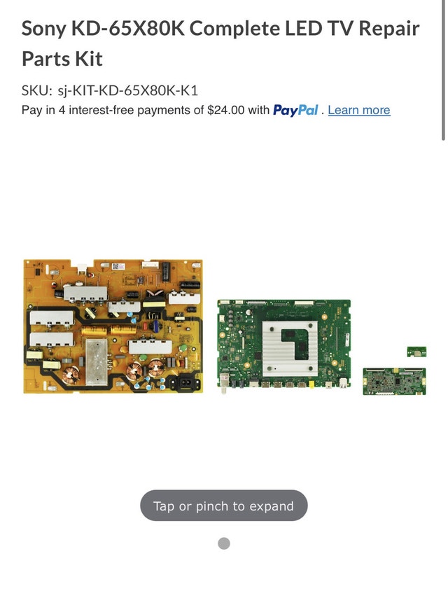 Sony KD-65X80K/KD-65X77L/XR-65X90CJ TV Parts Kit