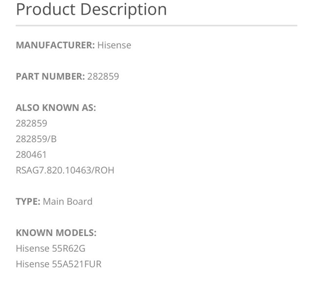 Hisense 55" TV Main Board for 55R62G/55A521FUR - photo 3