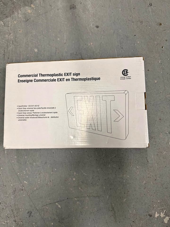 NEW Stanpro Thermoplastic EXIT Sign (SLXPC0WHIIB)