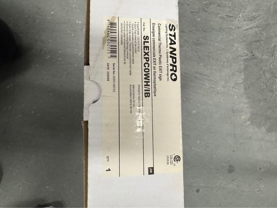 NEW Stanpro Thermoplastic EXIT Sign (SLXPC0WHIIB) - photo 2