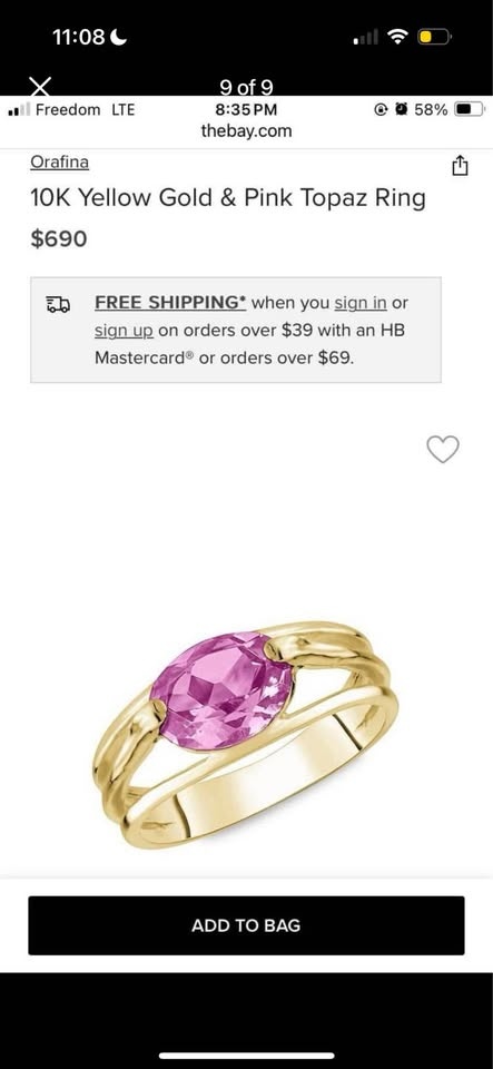 10k Gold Pink Topaz Ring - photo 3