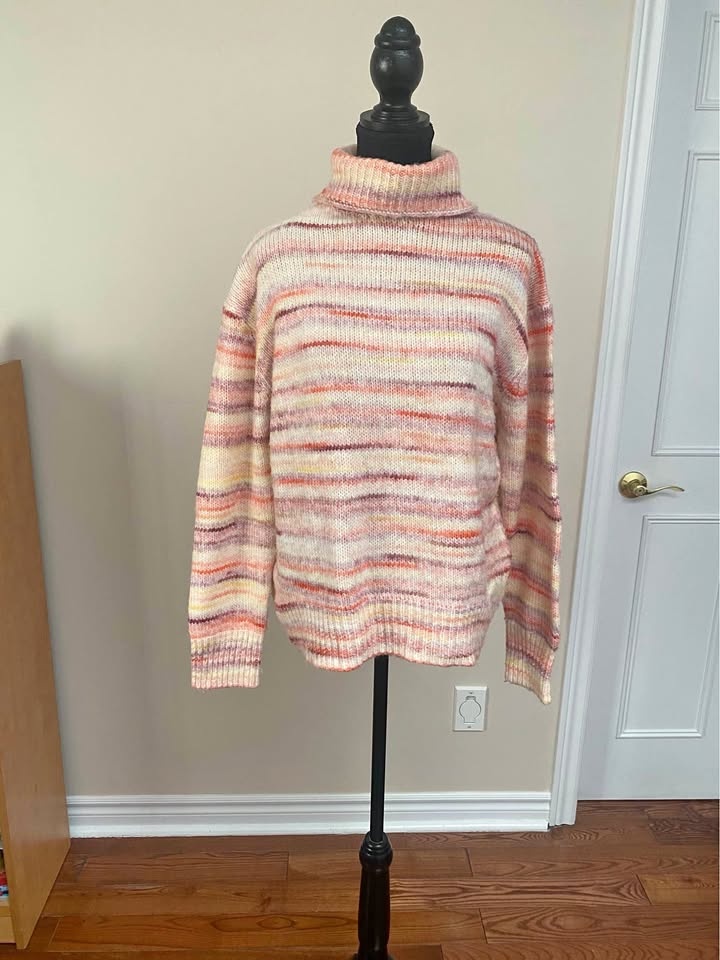 Pink Turtleneck Knit Sweater M