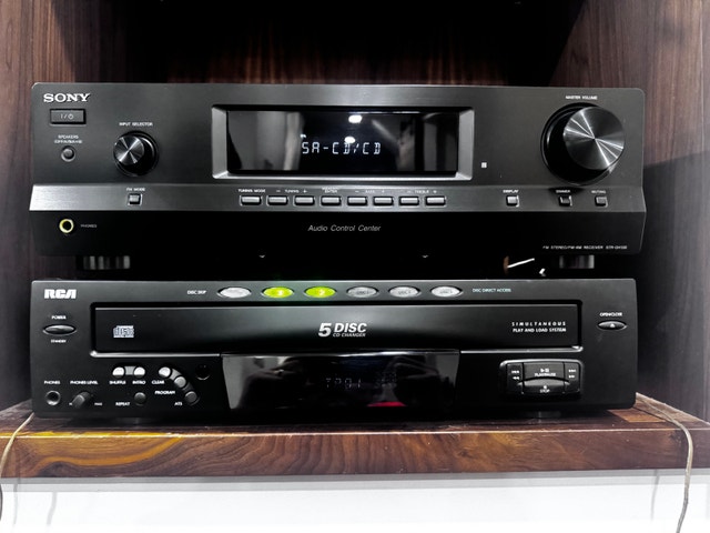 Stereo system, PA Rti6 w/ Stands, Sony STR-DH130, RCA 5-Disc CD - photo 2