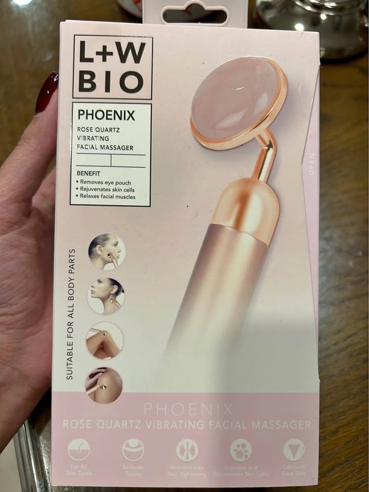 NEW L+W BIO Rose Quartz Vibrating Facial Massager