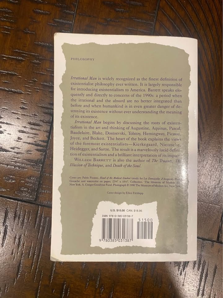 Irrational Man by William Barrett Book - photo 2