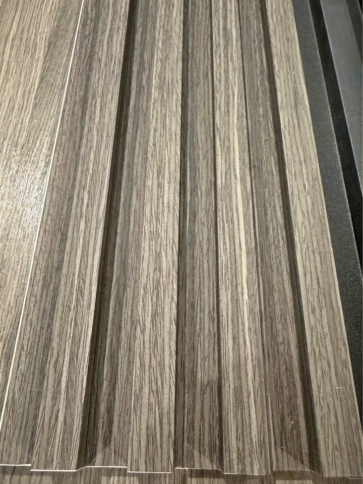 WPC Wall Fluted Panels - Dark Grey Accent Wall