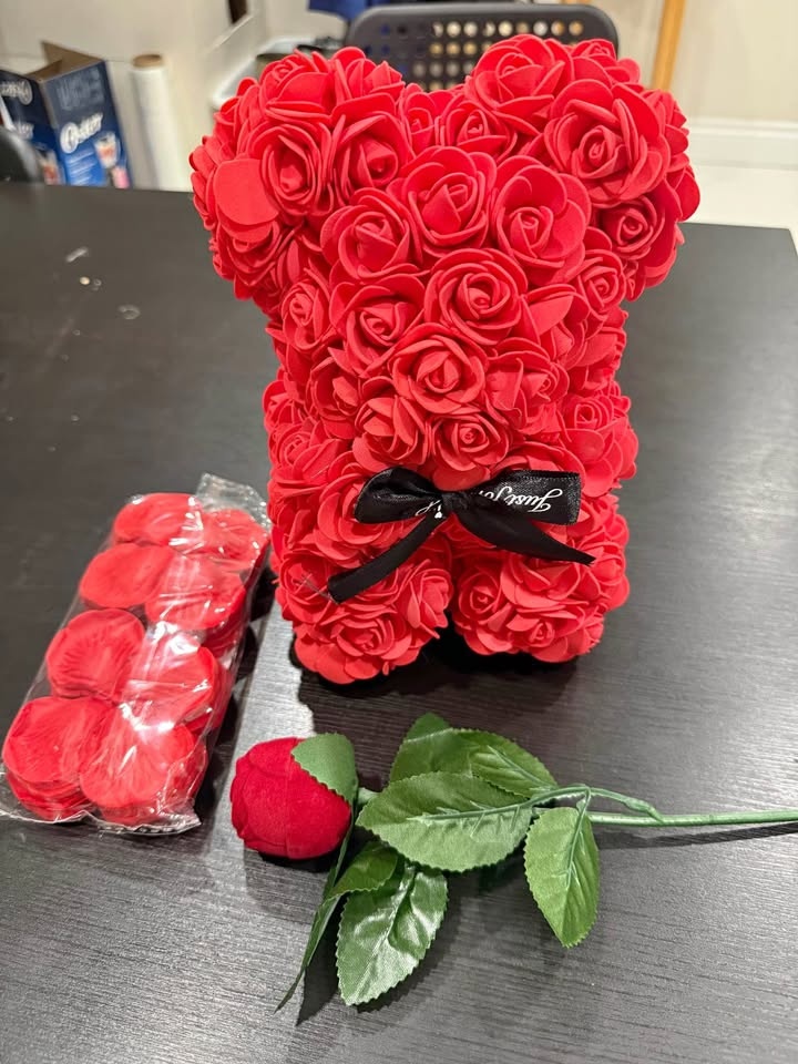 Valentine Gift Combo: Rose Ring, Teddy & Leaves
