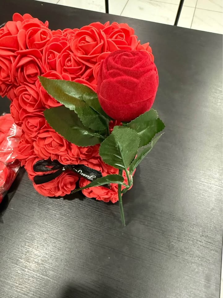 Valentine Gift Combo: Rose Ring, Teddy & Leaves - photo 2