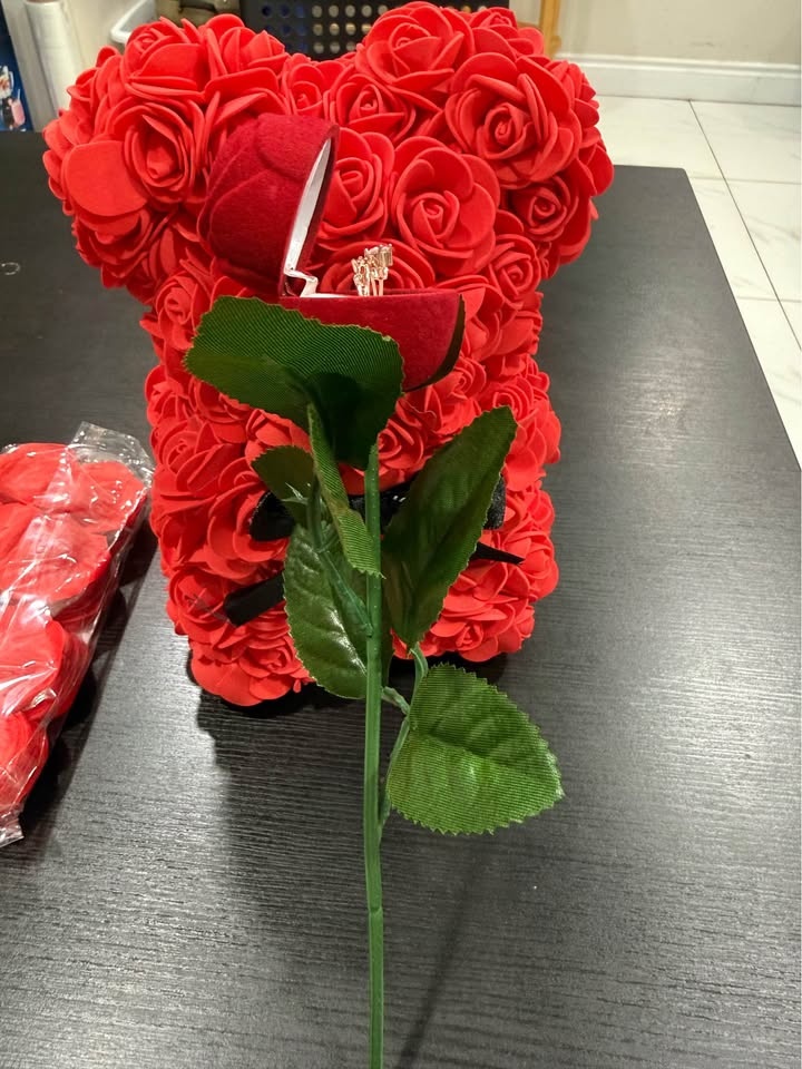 Valentine Gift Combo: Rose Ring, Teddy & Leaves - photo 4