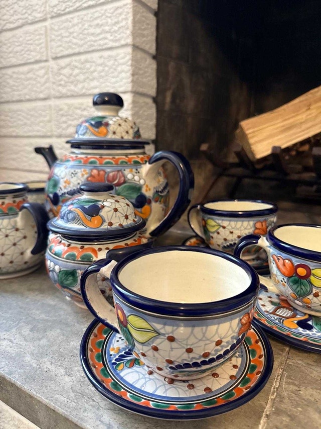 Tlaquepaque Tea Set Mexico - photo 2