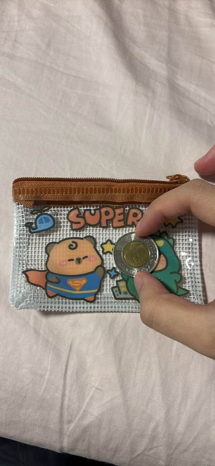 Cute Super Bear Dinosaur Clear Mesh Pouch Coin Purse