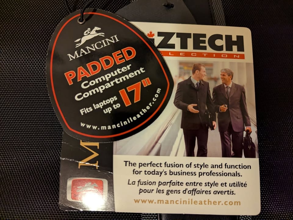 Mancini BizTech Collection Laptop Bag - Brand New - photo 3