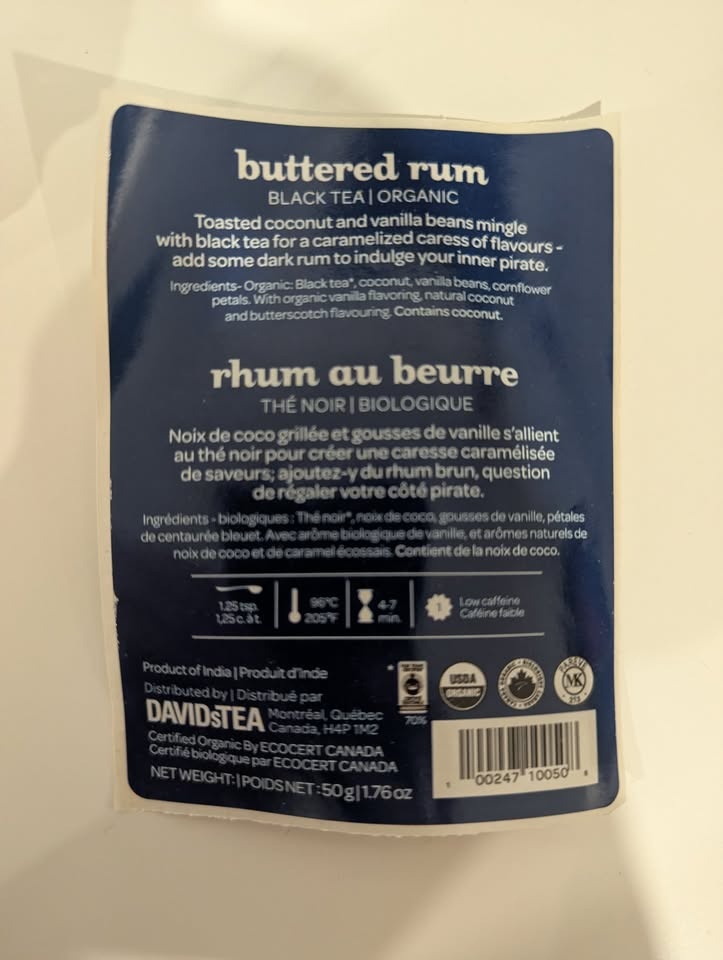 DAVIDsTEA Buttered Rum Organic Black Tea (5 packs) - photo 2