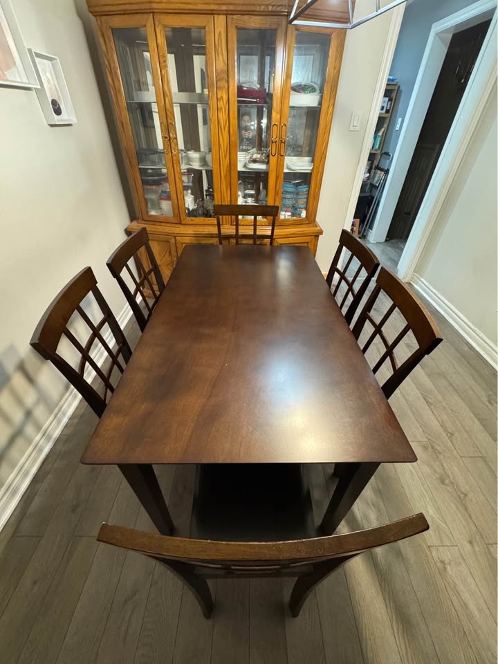 Wooden Dining Table with 6 Chairs - photo 2