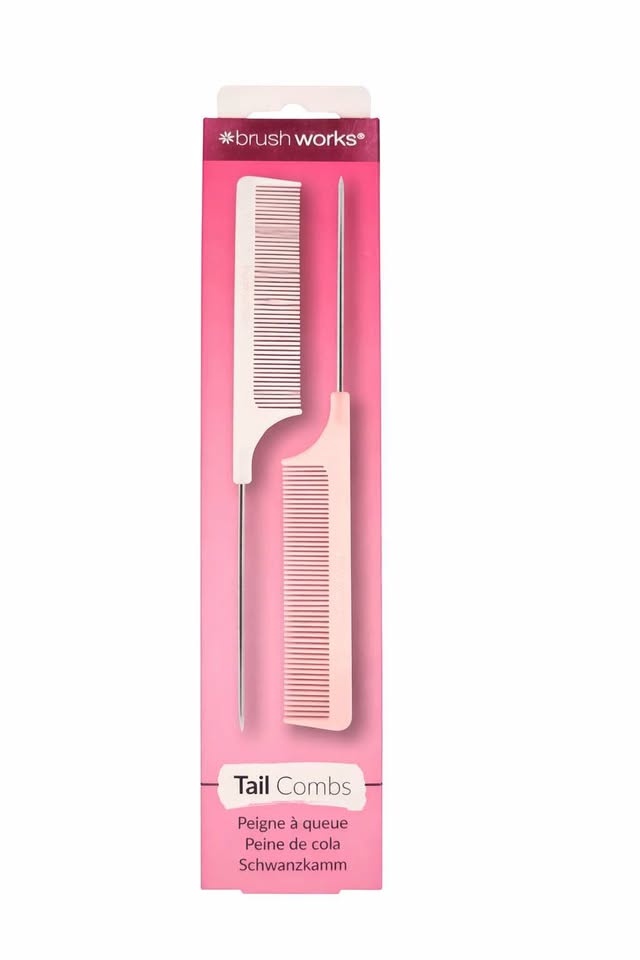 Brushworks Rat Tail Comb 2 Pack