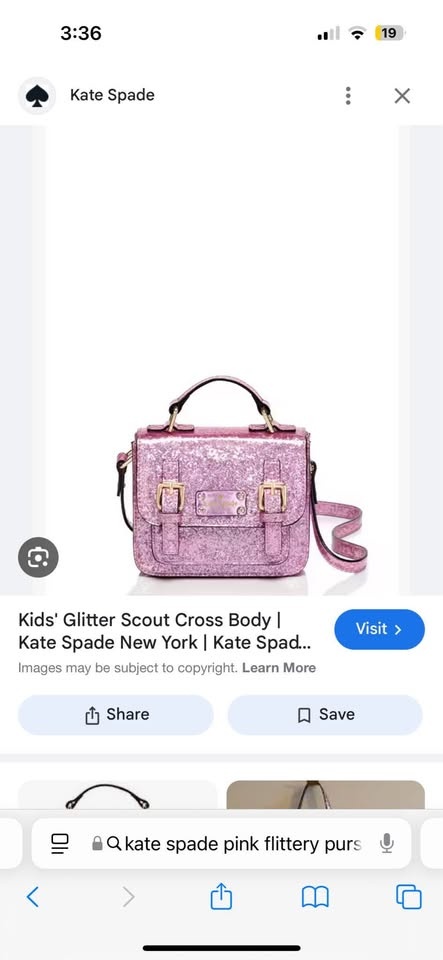 Kate Spade Kids Scout Crossbody Pink Glitter - photo 4